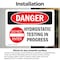 Signmission Hydrostatic Testing In Progress Danger Sign, Vinyl Decal, 7in W x 5in L, 2PK OS-2PACK-DS-D-57-L-2559 - alternate 2